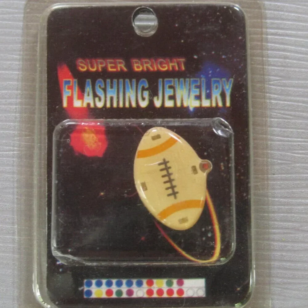 Football Pin Magnetic Body Light Super Bright Flashing Jewelry Lot of 4